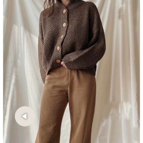 Wol Hide wool Alpaca Box Bomber Sweater in earth NEW - Picture 3 of 10